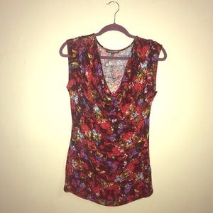 ⚡️Adrienne Vittadini Floral Cowl Neck Top Size L